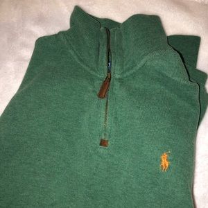 Green Polo Quarter Zip Pullover